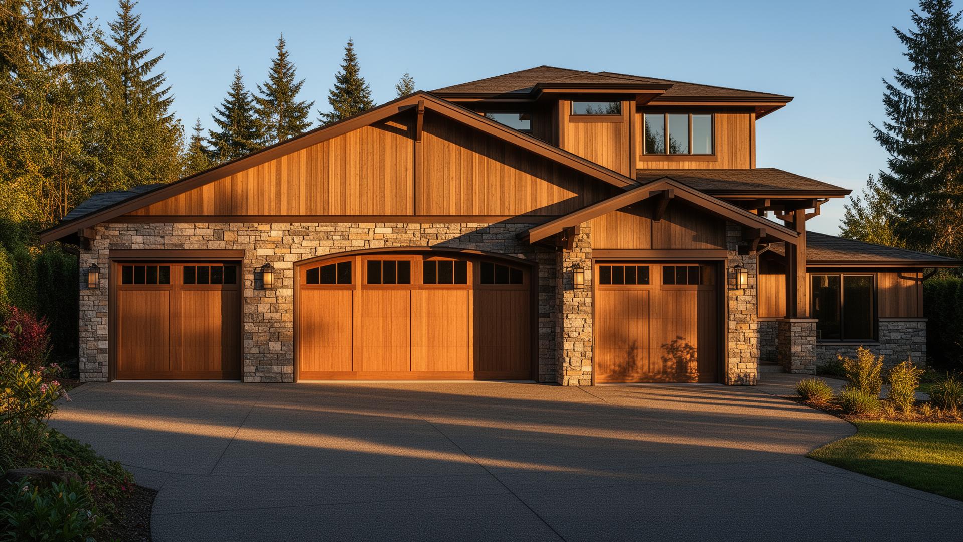 Beautiful Tuscan-inspired garage door installation by Newton Grove Garage Doors